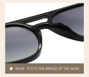 Hawksbill Turtle Retro Double Bridge Square Frame Polarized Sunglasses - Driving Sun Protection Eyewear