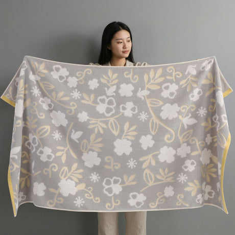 Grey Balloon Deluxe Extra Large Pure Cotton Beach & Bath Towel | Highly Absorbent, Thick 70 x 140 cm | Fun Cartoon Design