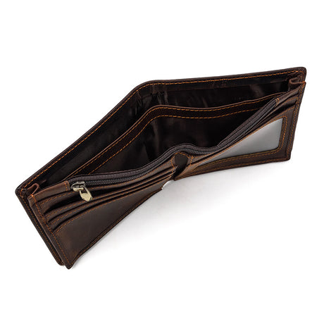 Brown vertical Vrtical Stroke Men's Vintage Wallet Multi-Card Slots Large Capacity Coin Purse Casual Clutch Bag for Everyday Use