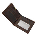 Dark Brown Vrtical Stroke Men's Vintage Wallet Multi-Card Slots Large Capacity Coin Purse Casual Clutch Bag for Everyday Use