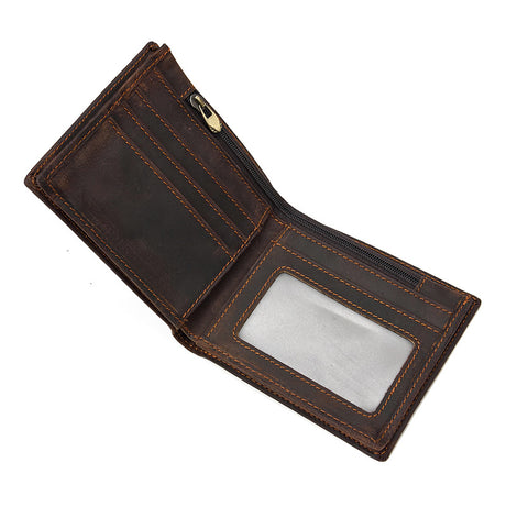 Dark Brown Vrtical Stroke Men's Vintage Wallet Multi-Card Slots Large Capacity Coin Purse Casual Clutch Bag for Everyday Use