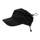 Black Outdoor Quick Dry Sun Hat - Foldable Visor Cap - UV Protection - 55-58cm