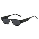 Black Frame Black Sheet Retro Cat-Eye Metal Sunglasses for Women - UV Protection Stylish Streetwear Shades
