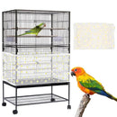 S White【Height 17, Circumference 110】 Large Bird Cage Seed Catcher Net Cover - Adjustable Mesh Guard Splash-Proof Dust Cover for Indoor Outdoor Cages