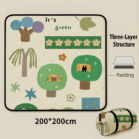 The House of Plants Extra Large 200x200cm Waterproof Picnic Mat - Portable Thickened Oxford Cloth Outdoor Camping Blanket for Beach, Parks and Family Outings