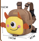 Light Green Cute Cartoon Monster Pet Backpack | Small Dog Self-Wearing Snack Bag | Adjustable Harness with Leash Attachment and Waste Bag Dispenser