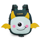 Dark Green Cute Cartoon Monster Pet Backpack | Small Dog Self-Wearing Snack Bag | Adjustable Harness with Leash Attachment and Waste Bag Dispenser