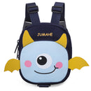 Navy Blue Cute Cartoon Monster Pet Backpack | Small Dog Self-Wearing Snack Bag | Adjustable Harness with Leash Attachment and Waste Bag Dispenser