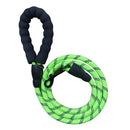 Green 1.5m Heavy Duty Reflective Dog Leash | Soft Padded Handle | Thickened 1.3cm Climbing Rope Lead for Medium to Large Dogs