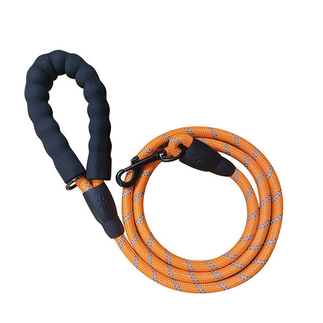Orange 1.5m Heavy Duty Reflective Dog Leash | Soft Padded Handle | Thickened 1.3cm Climbing Rope Lead for Medium to Large Dogs