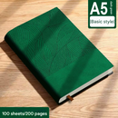 Green 2PCS Premium A5 Business Notebook | Soft Touch Faux Leather Diary | 200 Pages Thickened Journal | Elegant Geometric Pattern