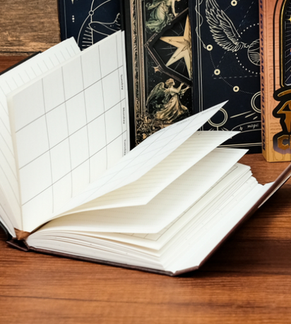 Ancient Egyptian Cat Goddess Trifold Journal | Portable Student Notebook & Planner | Creative Mystical Diary Gift