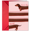 10-Pack Adorable Dachshund Valentine's Day Greeting Cards with Red Envelopes | Funny Long Dog I Love You Anniversary Cards