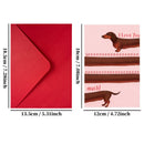 10-Pack Adorable Dachshund Valentine's Day Greeting Cards with Red Envelopes | Funny Long Dog I Love You Anniversary Cards