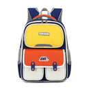 Yellow-red Lightweight Kids School Backpack | Large Capacity Multi-Pocket Travel Bag | Ergonomic Primary Student Daypack