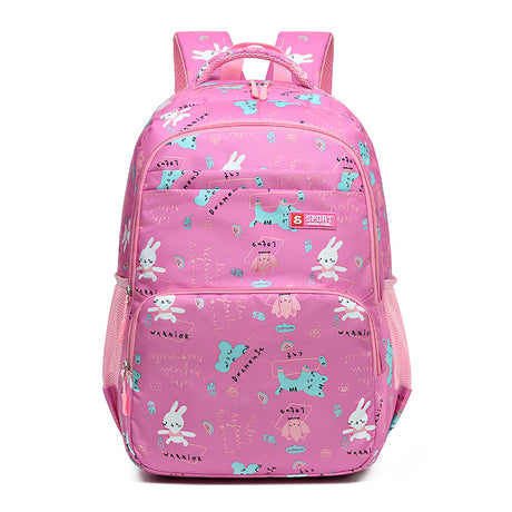 Rose Red Premium Large Capacity Cute Cartoon Student Backpack | Multi-Layered Casual School Bag | Ergonomic Travel Daypack for Kids 46cm