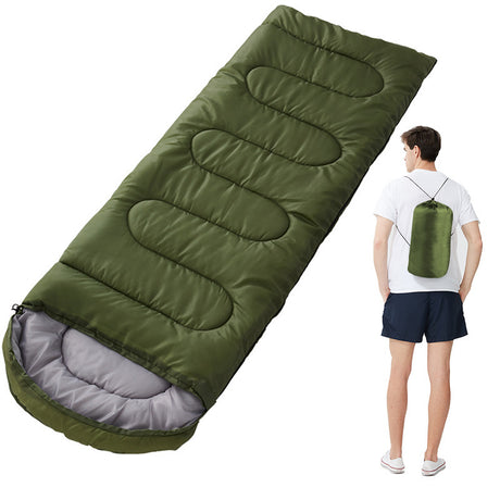 Army Green 0.7kg Ultra-Lightweight Compact Sleeping Bag | Portable Outdoor Camping & Travel Gear | Breathable Warm Weather Sleep System