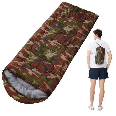 Camouflage 0.7kg Ultra-Lightweight Compact Sleeping Bag | Portable Outdoor Camping & Travel Gear | Breathable Warm Weather Sleep System