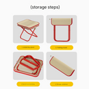 Red Premium 2-Piece Portable Folding Stool Set | Lightweight Compact Camping Chairs | Durable Outdoor Seats for Fishing, Picnics, and Hiking