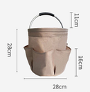 Green 17L Collapsible Handheld Storage Bucket | Multi-Pocket Portable Camping & Picnic Basket | Durable Waterproof Organizer for Beach, Bath and Shopping