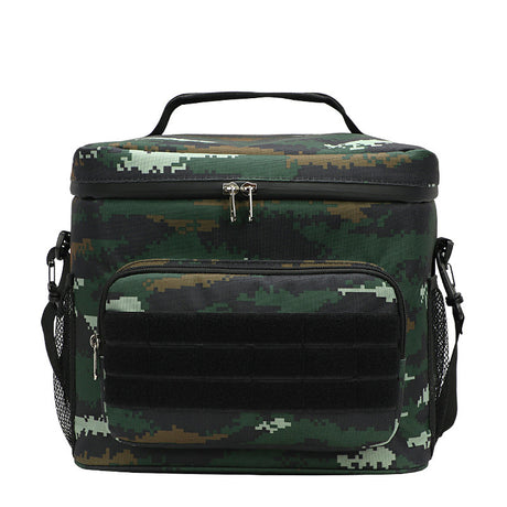 Green Camouflage Tactical Insulated Camouflage Lunch Bag | Large Capacity Waterproof Oxford Cooler | Portable Thermal Meal Prep Tote for Work and Outdoor