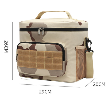 Green Camouflage Tactical Insulated Camouflage Lunch Bag | Large Capacity Waterproof Oxford Cooler | Portable Thermal Meal Prep Tote for Work and Outdoor