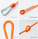 Orange 10mm Double Hook Climbing Rope Set - 15m Durable Outdoor Safety Rescue Cord