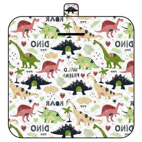 Small Dinosaur Thick Waterproof Foldable Picnic Mat - 150x200cm for Camping & Beach
