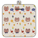 Cute Bow Tie Bear Thick Waterproof Foldable Picnic Mat - 150x200cm for Camping & Beach