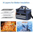 Black Versatile Large-Capacity Picnic Insulated Bag - Detachable Shoulder Strap & Ice Pack