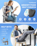 Dark Grey Memory Foam Seat Cushion – Ergonomic Support for Office, Car, Wheelchair, and Home Use