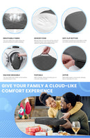 Dark Grey Memory Foam Seat Cushion – Ergonomic Support for Office, Car, Wheelchair, and Home Use