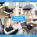 Dark Grey Memory Foam Seat Cushion – Ergonomic Support for Office, Car, Wheelchair, and Home Use