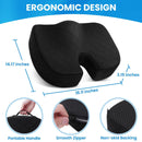 Dark Grey Memory Foam Seat Cushion – Ergonomic Support for Office, Car, Wheelchair, and Home Use