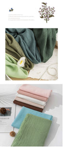 White Cotton and linen scarves - Elegant, solid-color, lightweight shawls, soft and comfortable, suitable for pairing with various outfits.