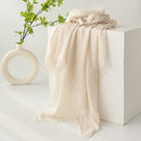Beige Cotton and linen scarves - Elegant, solid-color, lightweight shawls, soft and comfortable, suitable for pairing with various outfits.