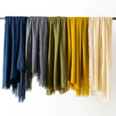 Dark Blue Cotton and linen scarves - Elegant, solid-color, lightweight shawls, soft and comfortable, suitable for pairing with various outfits.