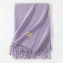 Purple Autumn & Winter Korean-Style Women's Cashmere-Like Scarf – Solid Color, Warm, Versatile Wrap