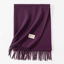 Dark Purple Autumn & Winter Korean-Style Women's Cashmere-Like Scarf – Solid Color, Warm, Versatile Wrap