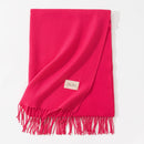 Rose Red Autumn & Winter Korean-Style Women's Cashmere-Like Scarf – Solid Color, Warm, Versatile Wrap