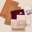 Grey Autumn & Winter Korean-Style Women's Cashmere-Like Scarf – Solid Color, Warm, Versatile Wrap