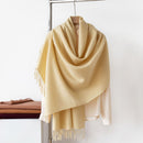 Grey Autumn & Winter Korean-Style Women's Cashmere-Like Scarf – Solid Color, Warm, Versatile Wrap