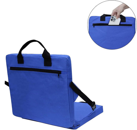 Blue Portable Foldable Outdoor Seat – Multi-Functional Stadium & Boat Chair with Carry Handle