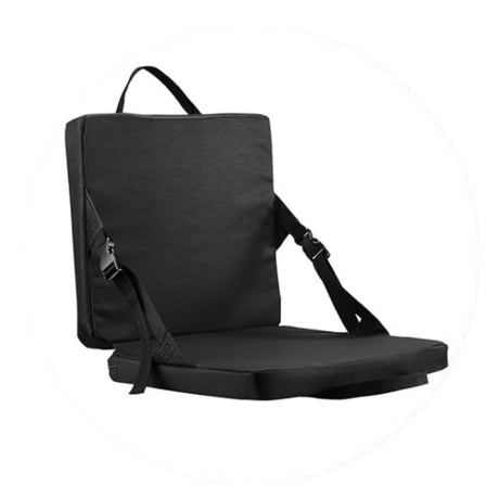 Black Portable Foldable Outdoor Seat – Multi-Functional Stadium & Boat Chair with Carry Handle