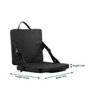 Black Portable Foldable Outdoor Seat – Multi-Functional Stadium & Boat Chair with Carry Handle