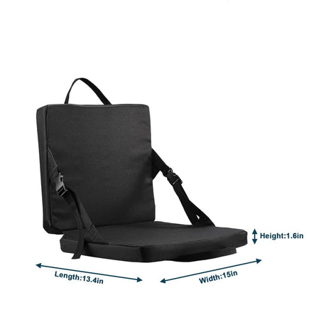 Black Portable Foldable Outdoor Seat – Multi-Functional Stadium & Boat Chair with Carry Handle