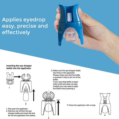 Light Blue Eye Drop Applicator – Safe & Hygienic Eyedrop Dispenser for Precise Application