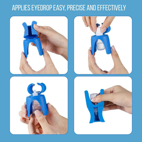 Dark Blue and Light Blue Eye Drop Applicator – Safe & Hygienic Eyedrop Dispenser for Precise Application