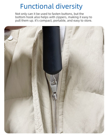 2 Pcs Grey Dressing Aid Tool – Button & Zipper Assistant for Elderly and People with Limited Mobility