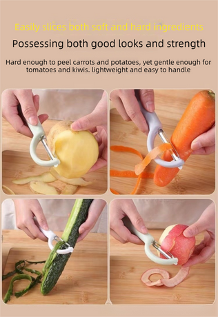 2 Pcs Green Multi-Functional Vegetable & Fruit Peeler – Stainless Steel Blade with Ergonomic PP Handle (60g)